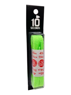 10 Seconds ® All-Pro ® Athletic Flat Laces | Neon Green [Blister Pack]