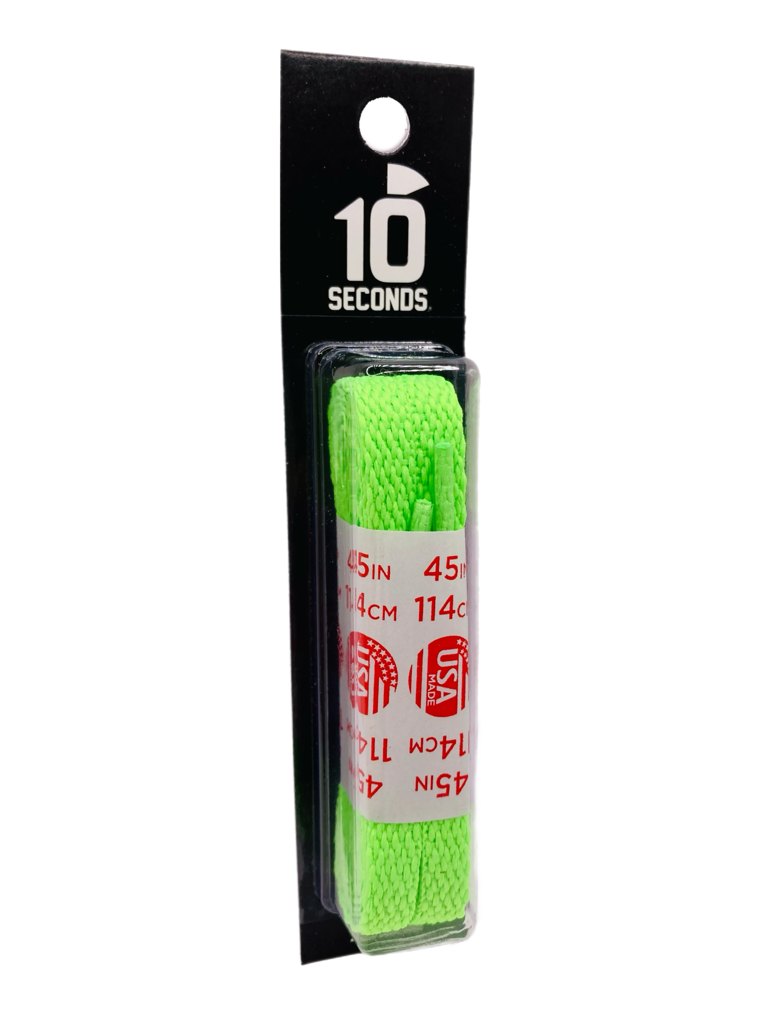 10 Seconds ® All-Pro ® Athletic Flat Laces | Neon Green [Blister Pack]