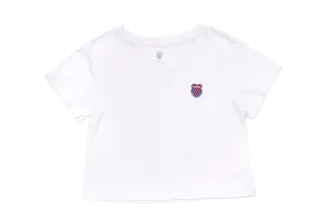 192435-194 | WOMENS TIEBREAKER CROPPED TEE | STARK WHITE
