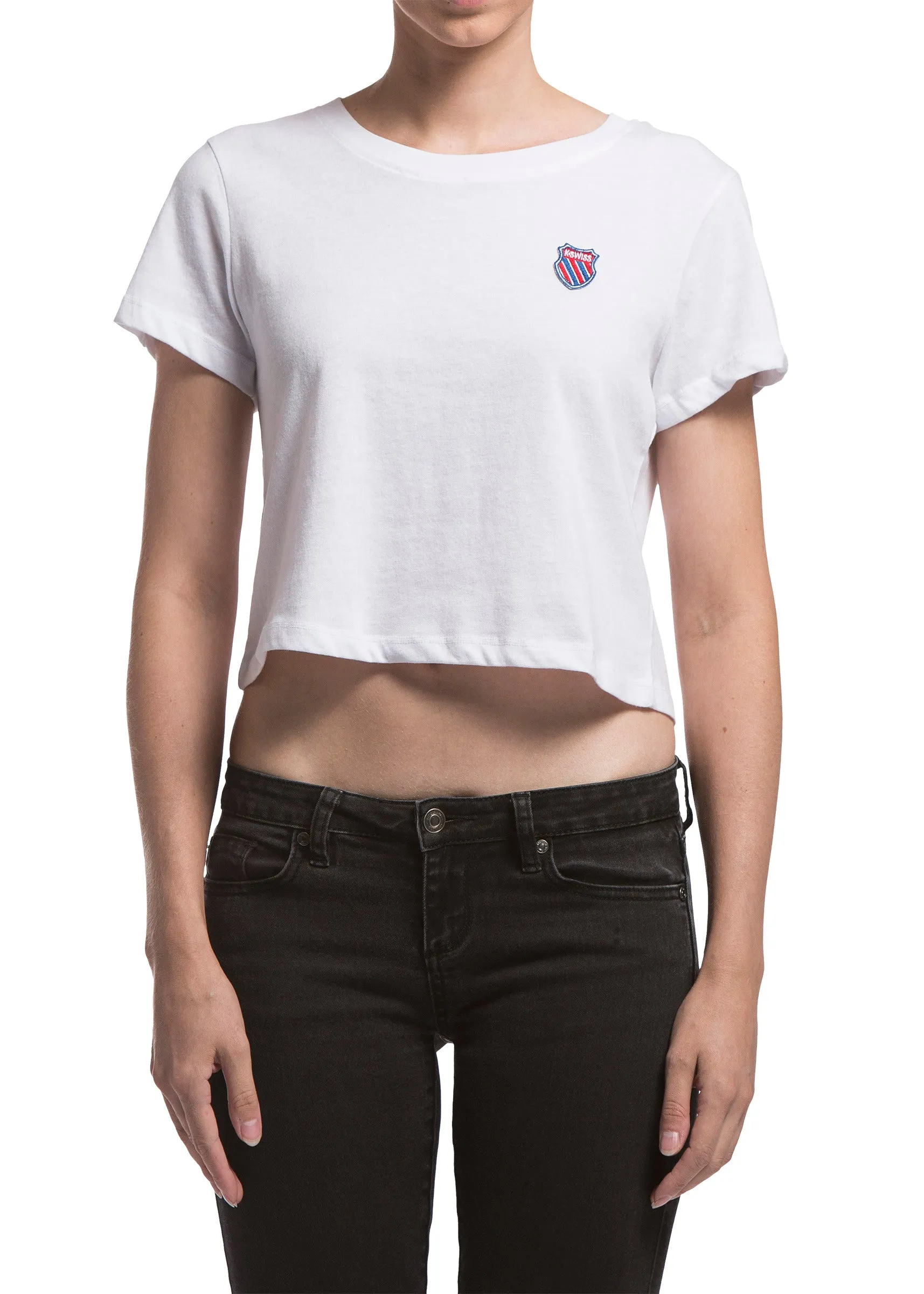 192435-194 | WOMENS TIEBREAKER CROPPED TEE | STARK WHITE