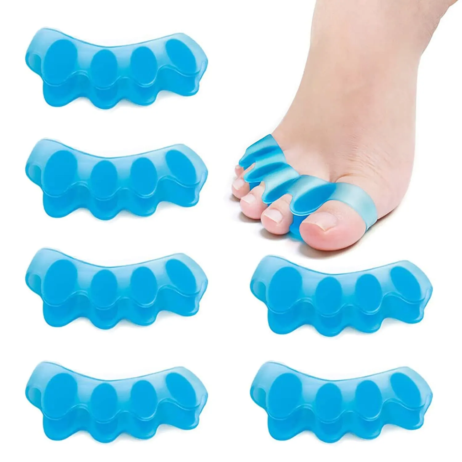 6 Pcs Gel Toe Separators Toe Spacers for Feet, Bunion Corrector for Women & Men, Hammer Toe Straightener, for Overlapping Toes, Claw Toes