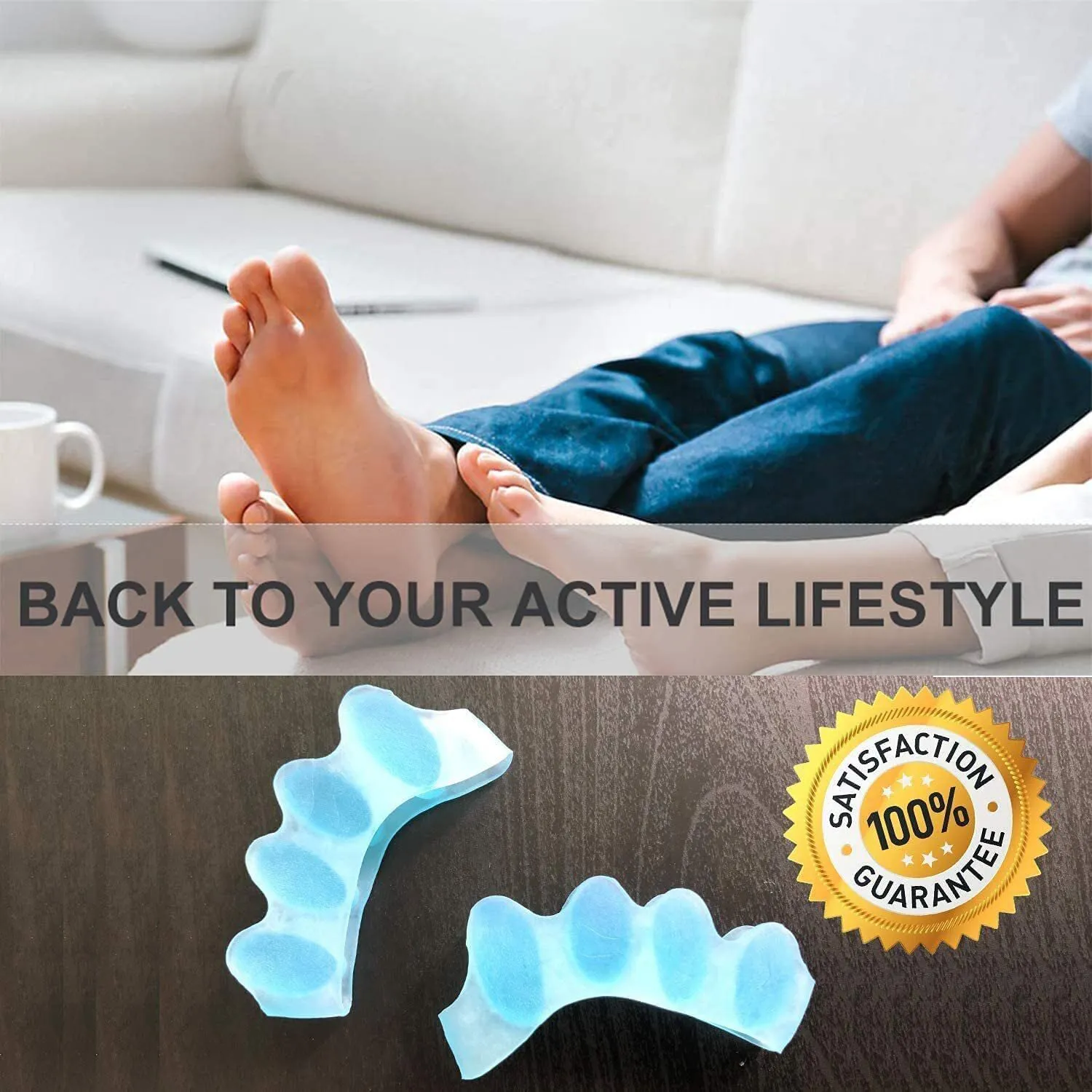 6 Pcs Gel Toe Separators Toe Spacers for Feet, Bunion Corrector for Women & Men, Hammer Toe Straightener, for Overlapping Toes, Claw Toes