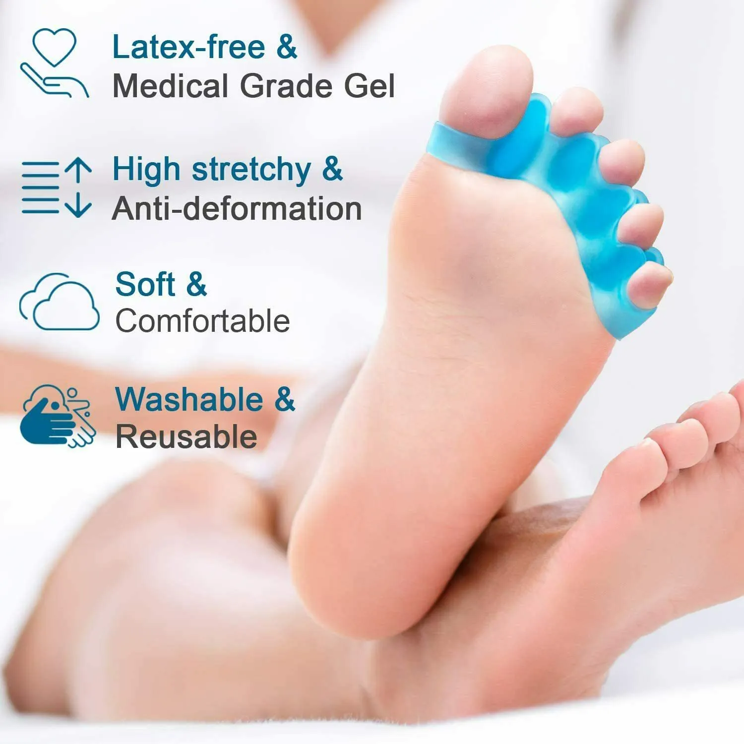 6 Pcs Gel Toe Separators Toe Spacers for Feet, Bunion Corrector for Women & Men, Hammer Toe Straightener, for Overlapping Toes, Claw Toes