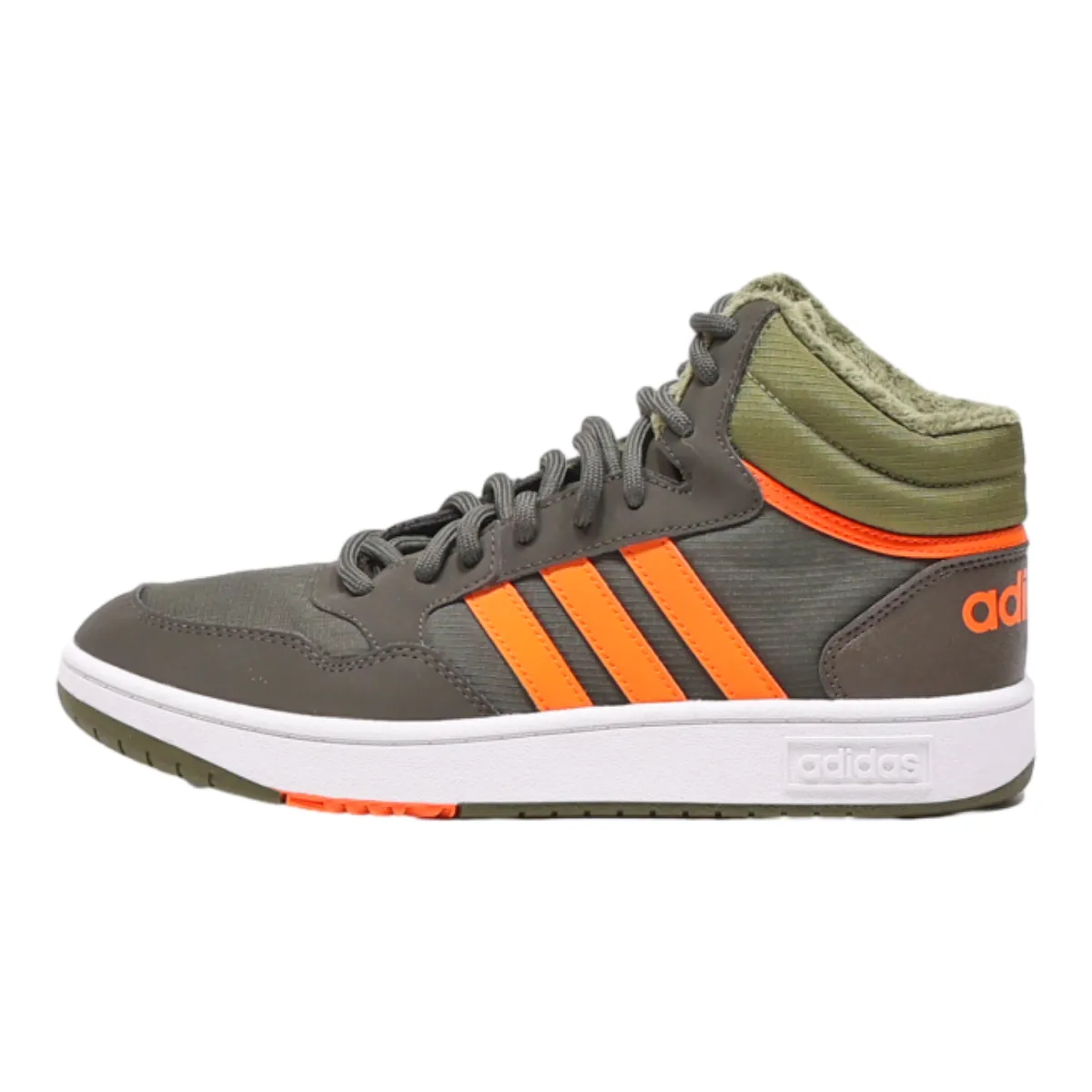 ADIDAS Hoops 3.0 High Top Trainers Grey Leather Boys UK 6.5