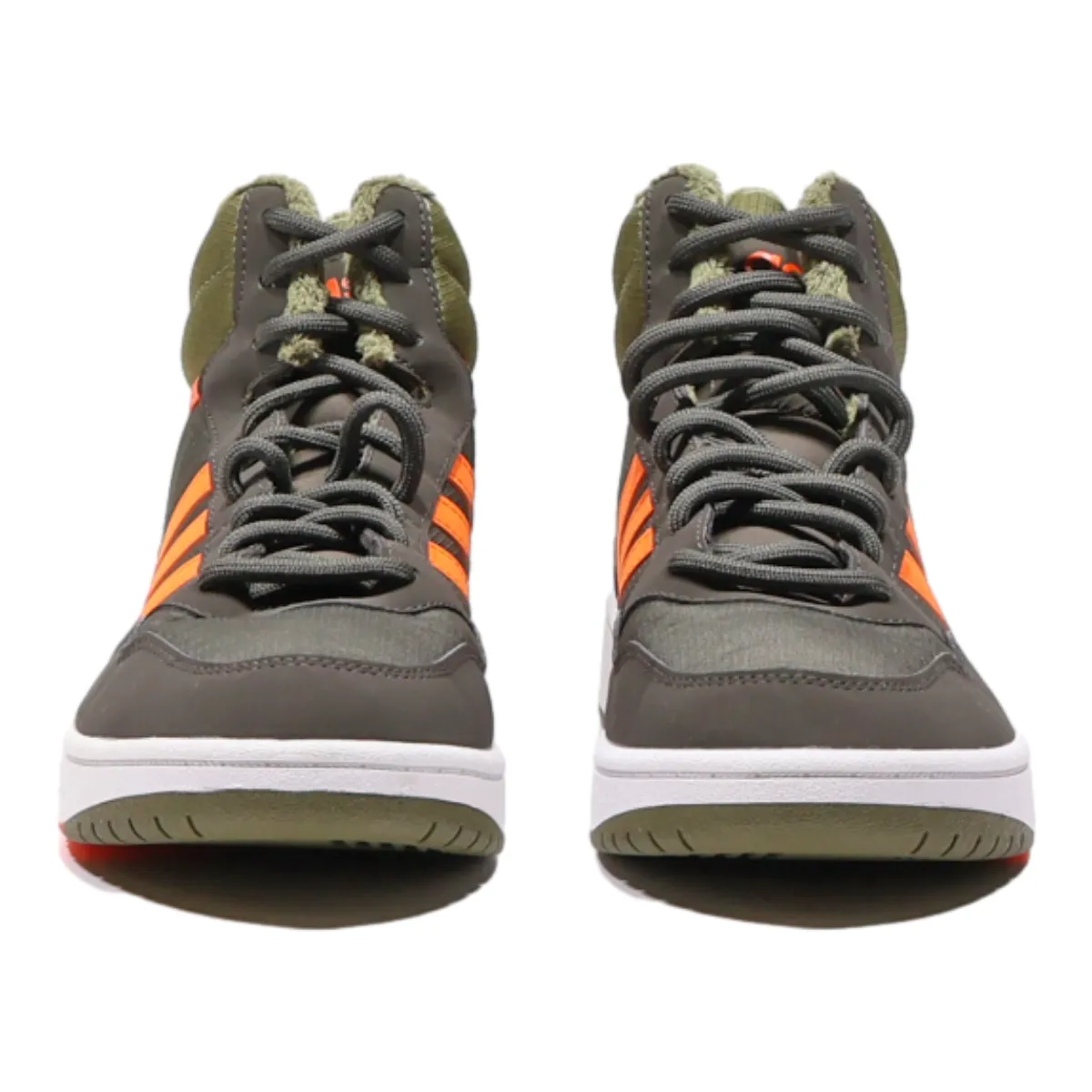 ADIDAS Hoops 3.0 High Top Trainers Grey Leather Boys UK 6.5