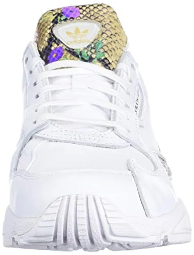 adidas Originals Women's Falcon Sneaker, White/Scarlet/Gold Metallic, 11
