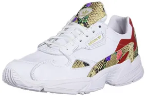 adidas Originals Women's Falcon Sneaker, White/Scarlet/Gold Metallic, 11