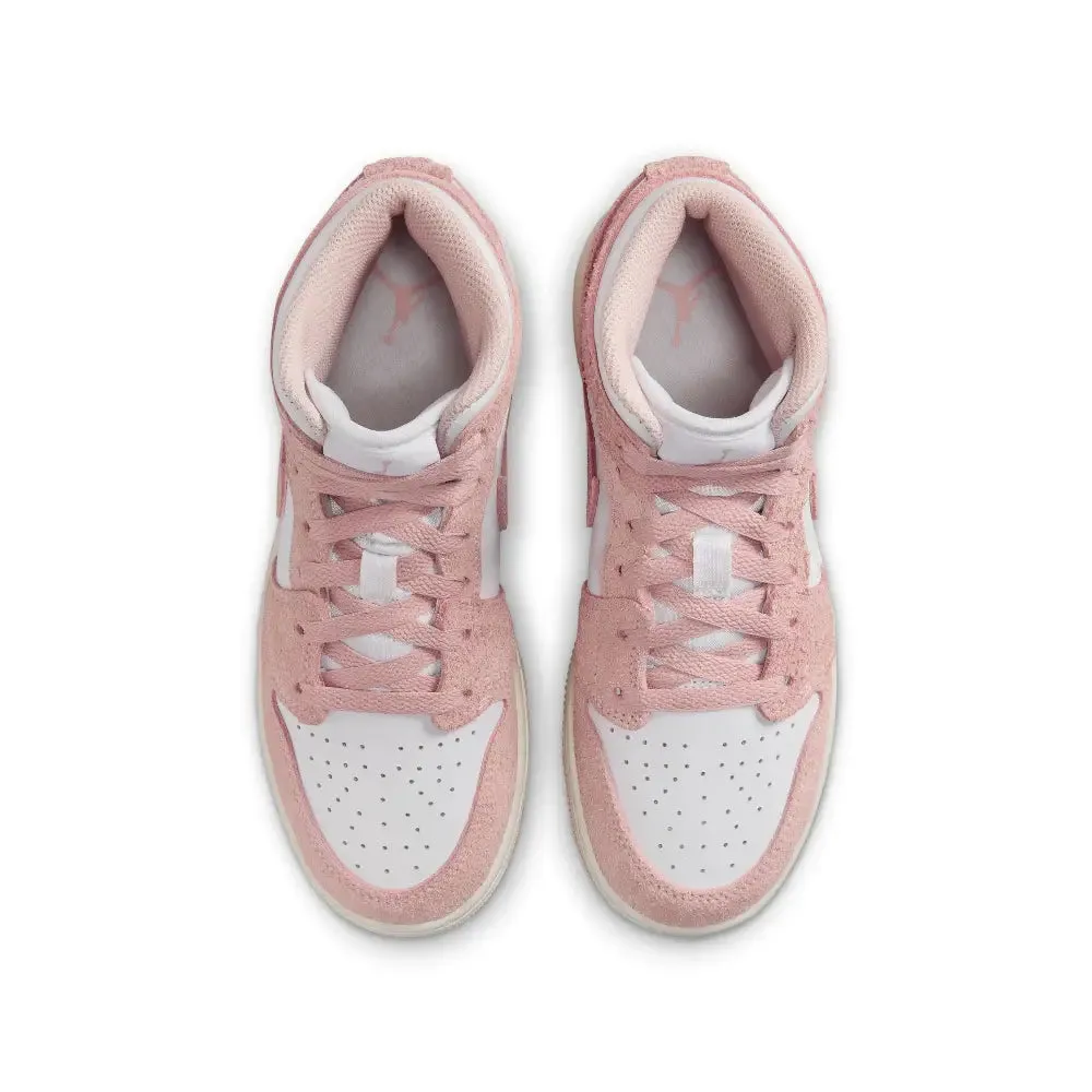 Air Jordan 1 Mid Se Pink Suede (Gs)