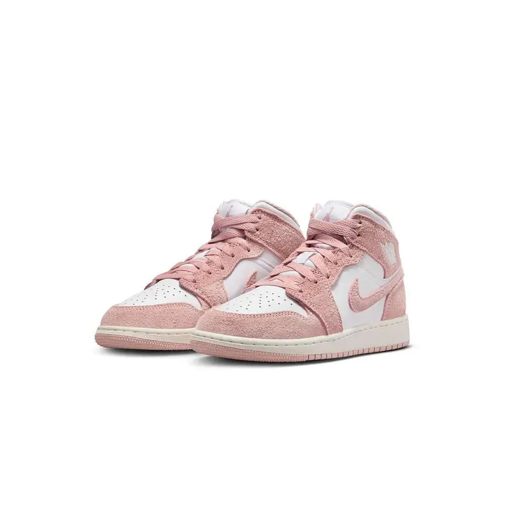 Air Jordan 1 Mid Se Pink Suede (Gs)
