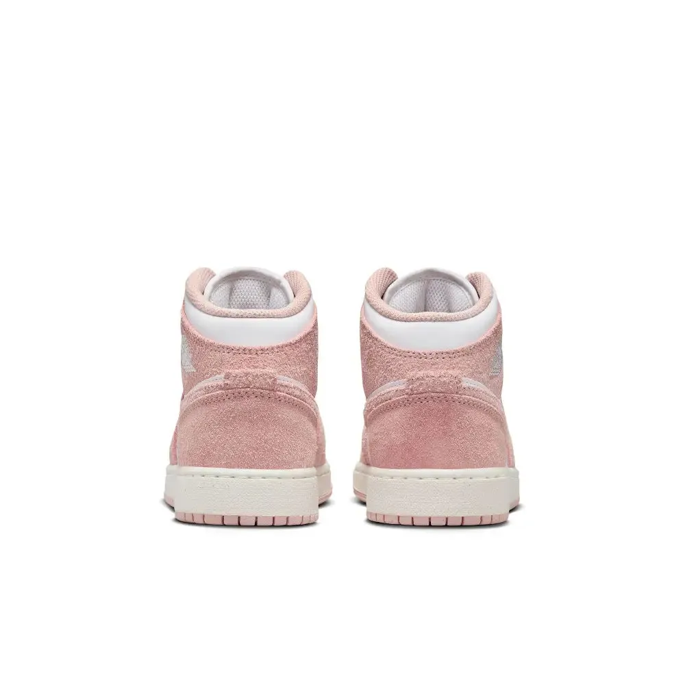Air Jordan 1 Mid Se Pink Suede (Gs)