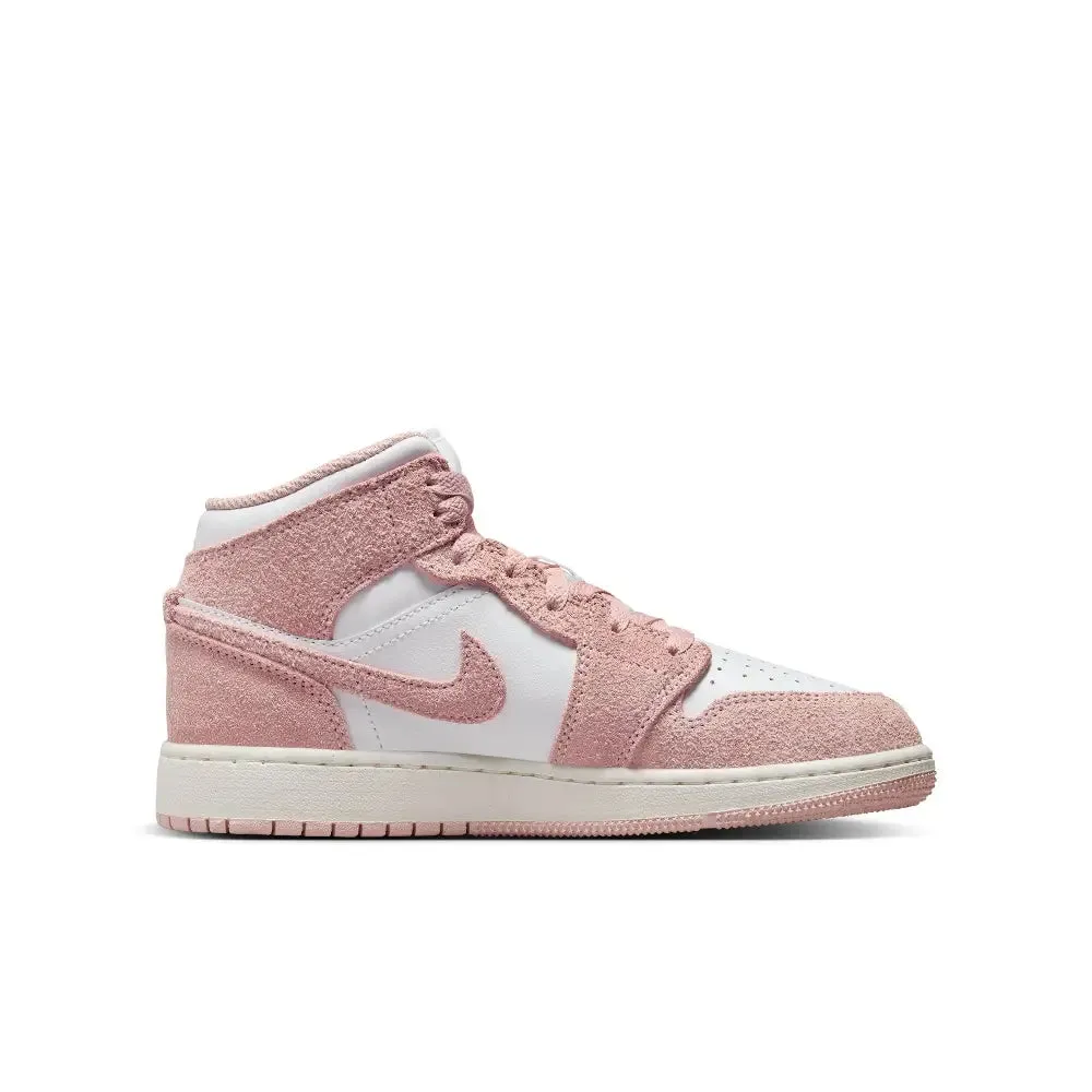 Air Jordan 1 Mid Se Pink Suede (Gs)
