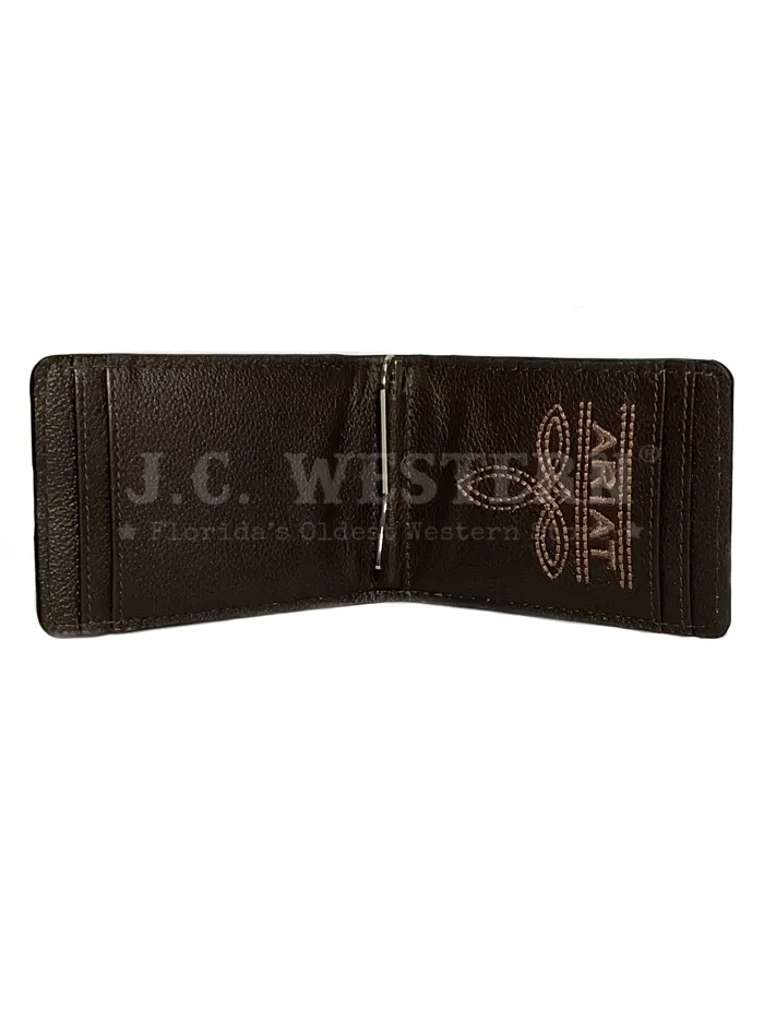 Ariat A3555401 Mens Money Clip Wallet Mexico Flag Black