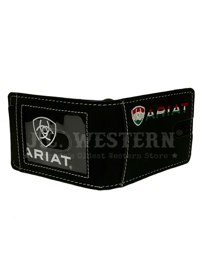 Ariat A3555401 Mens Money Clip Wallet Mexico Flag Black