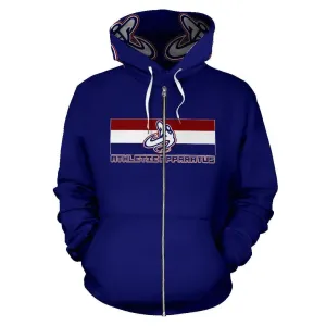 ATHLETIC APPARATUS NAVY 1 UNISEX ZIP UP HOODIES