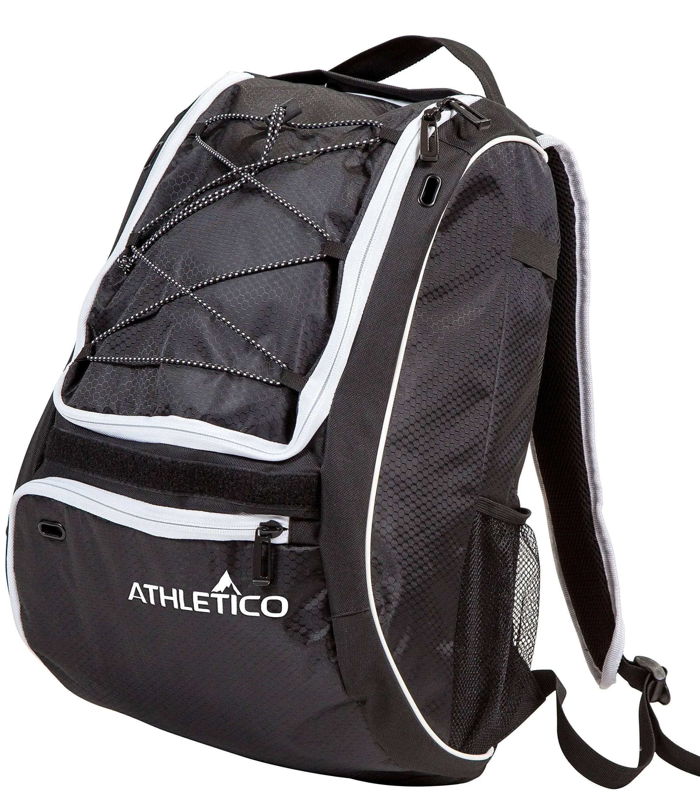 Athletico Baseball Bat Bag - Backpack for Baseball, T-Ball & Softball Equipment & Gear for Youth and Adults | Holds Bat, Helmet, Glove, Shoes | Separate Shoe Compartment, Fence Hook (Black)