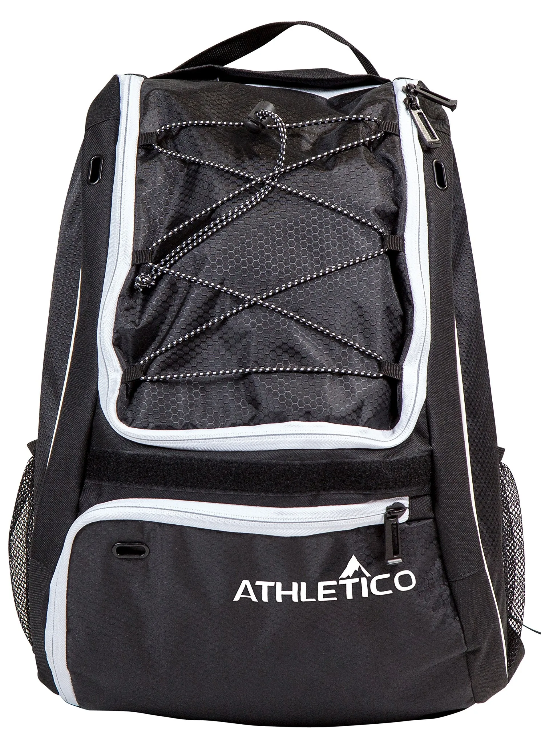 Athletico Baseball Bat Bag - Backpack for Baseball, T-Ball & Softball Equipment & Gear for Youth and Adults | Holds Bat, Helmet, Glove, Shoes | Separate Shoe Compartment, Fence Hook (Black)