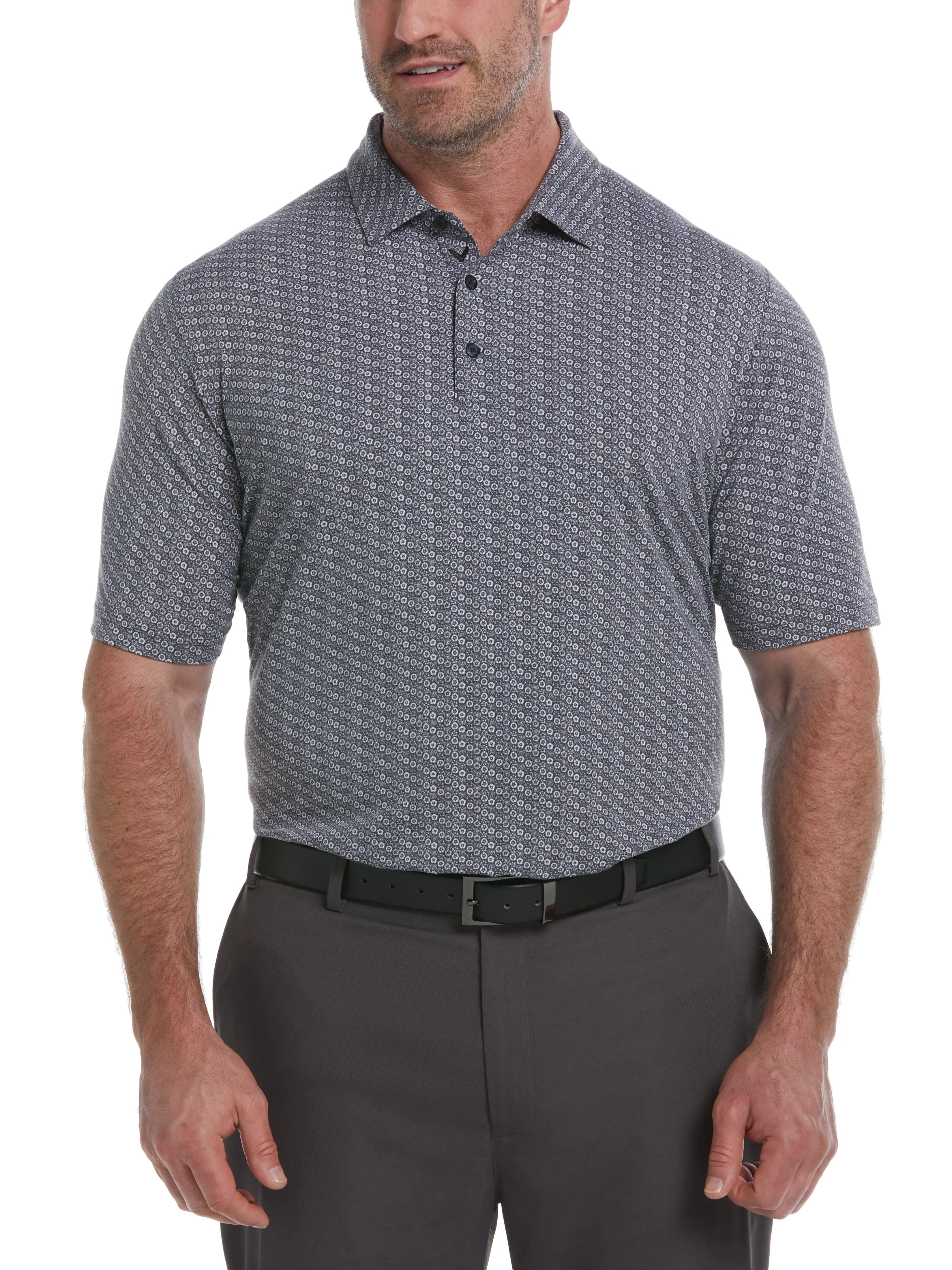 Big & Tall Allover Tie Dye Foulard Print Golf Polo