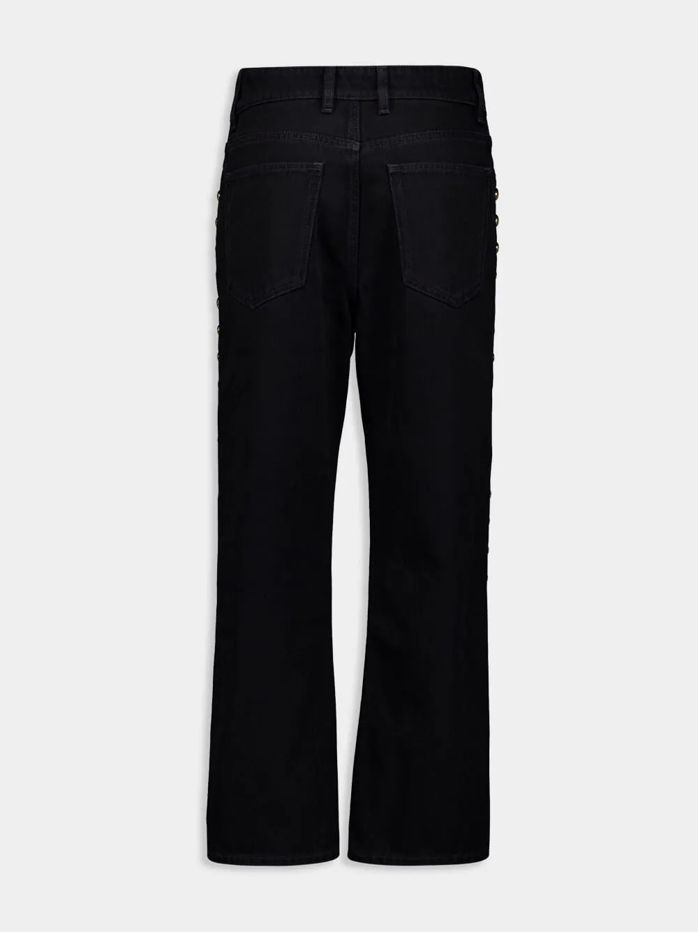 Black Boyfriend Jeans with Gold Studs