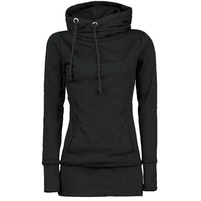 Black Gothic Hooded Pullover Sweatshirt