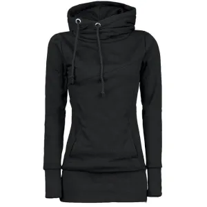 Black Gothic Hooded Pullover Sweatshirt