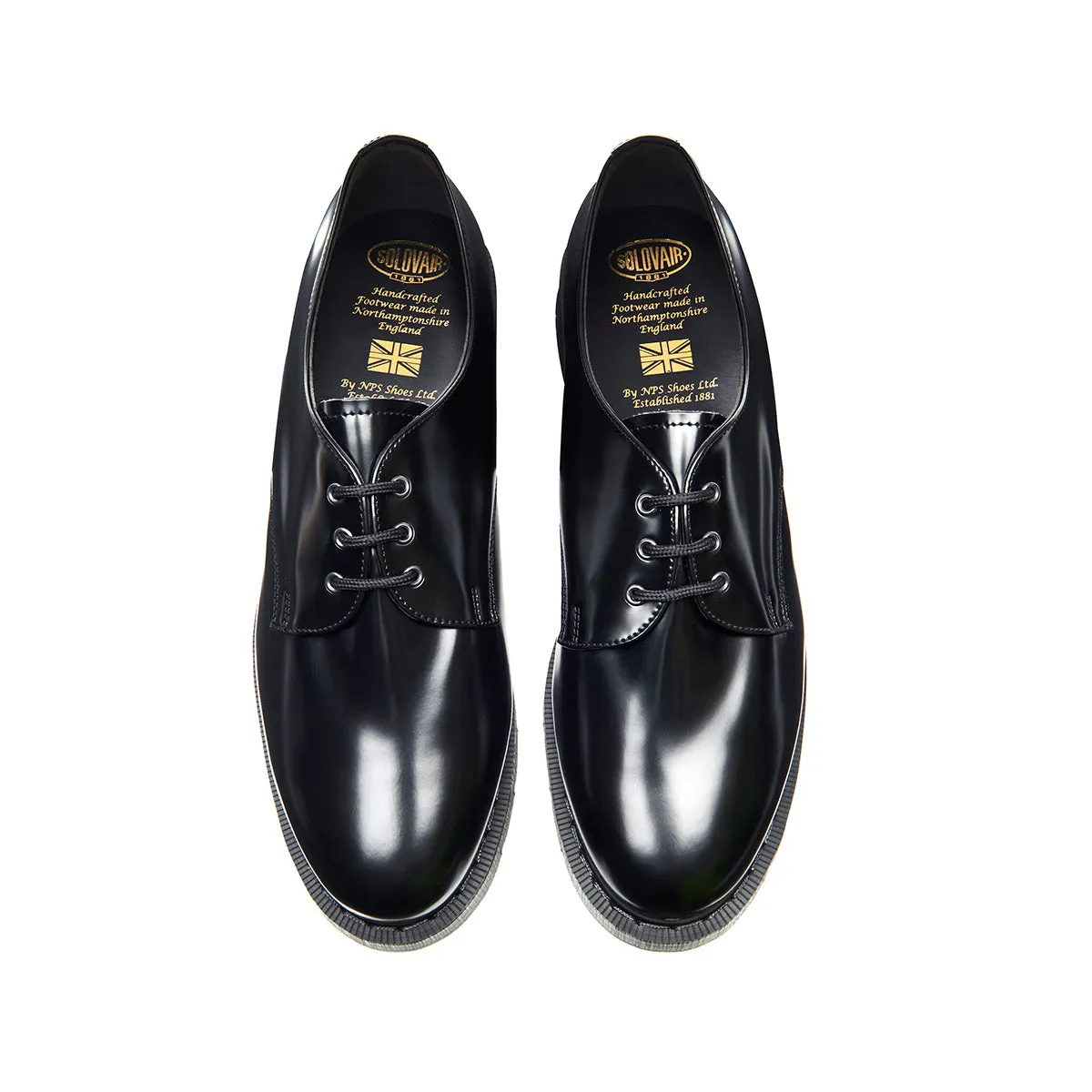 Black Vegan Hi-Shine Gibson Shoe