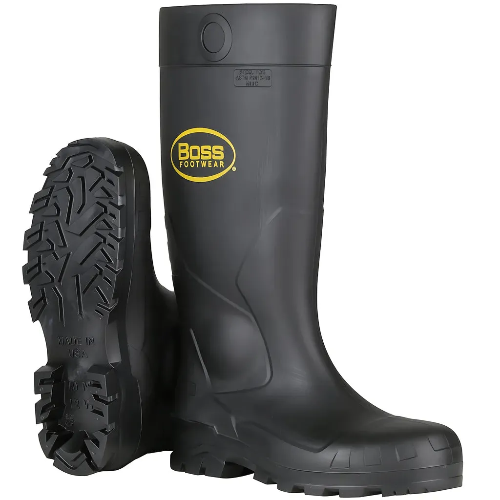 Boss 380-800/6 16" Black PVC Plain Toe Boot