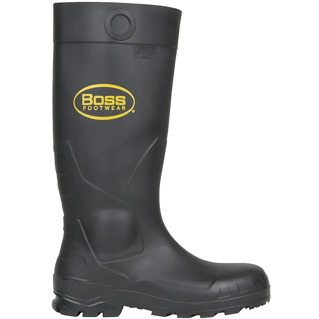 Boss 380-800/6 16" Black PVC Plain Toe Boot