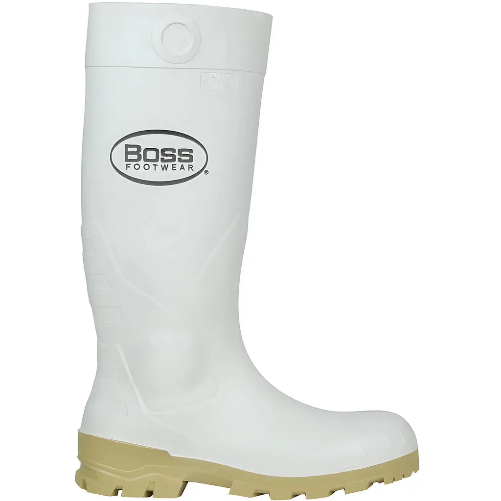 Boss 382-910/8 16" White PVC Steel Toe Boot