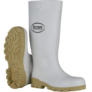 Boss 382-910/8 16" White PVC Steel Toe Boot