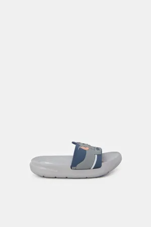 Boys Navy Tom & Jerry Embossed Slide