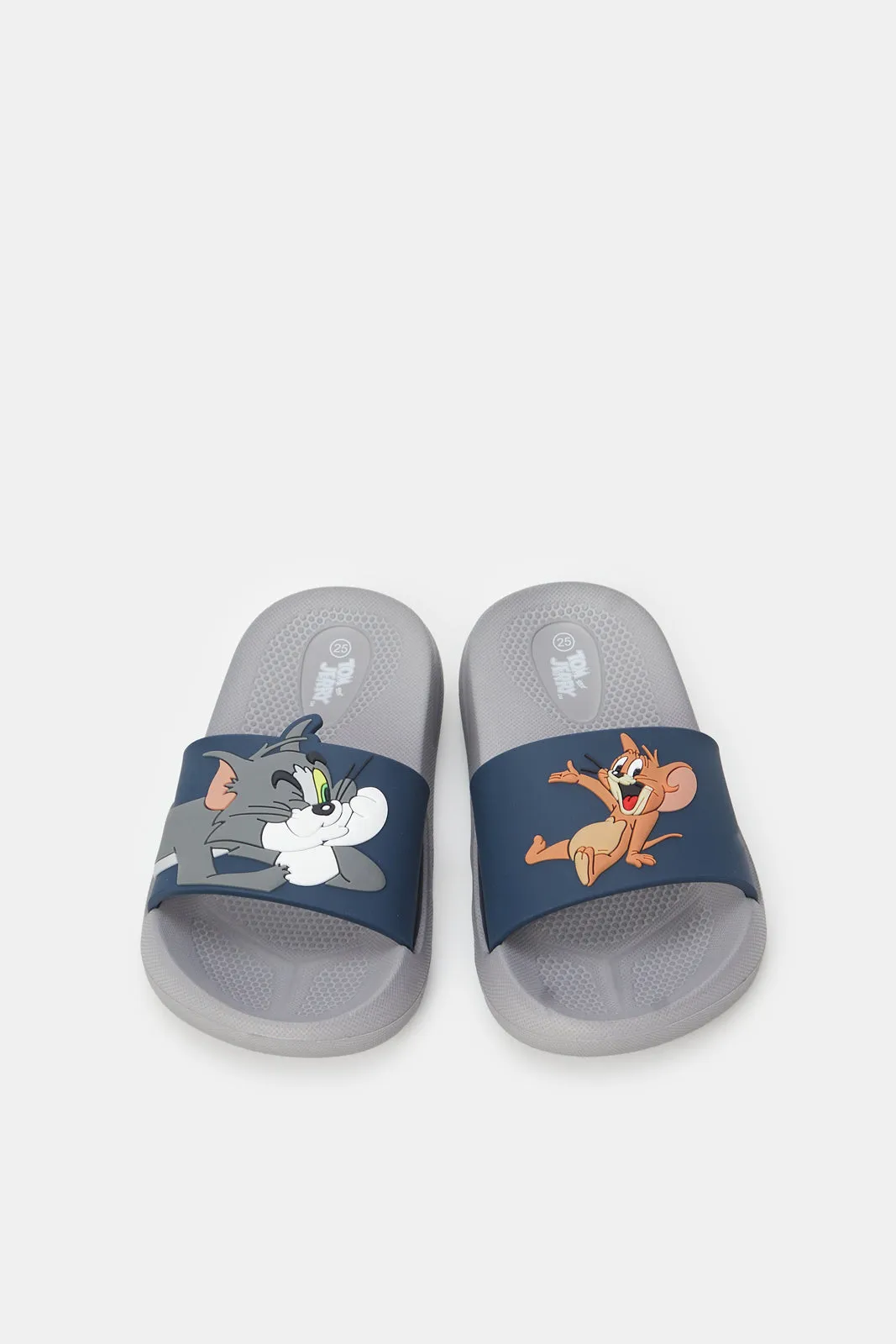 Boys Navy Tom & Jerry Embossed Slide