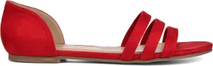 Brinley Co. Womens Open-Toe Ankle Cuff Flat  Color Red Size 8.5M