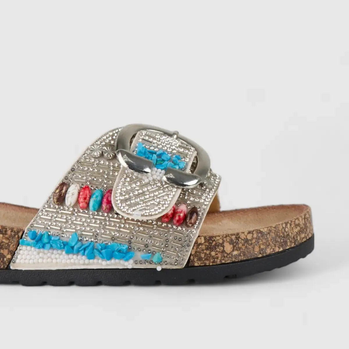 Bulbul Flat Bling Sandal White LU013