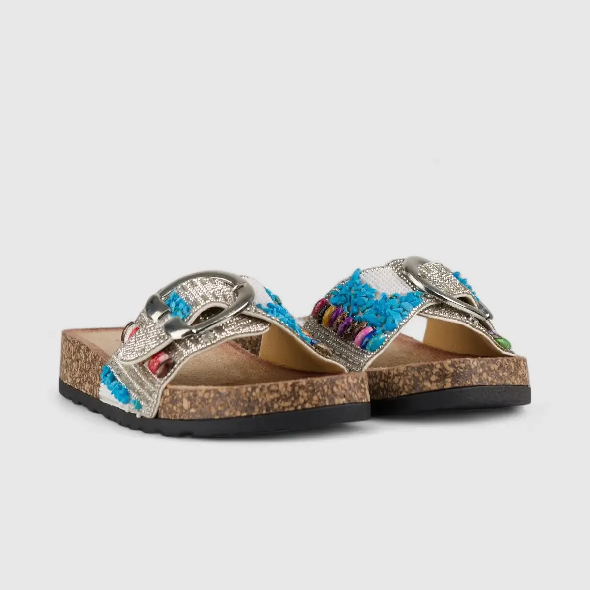 Bulbul Flat Bling Sandal White LU013
