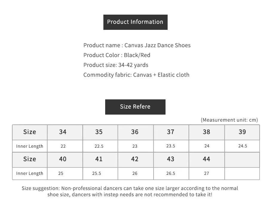 Canvas Soft Sole Dance Shoes Jazz Training Shoes