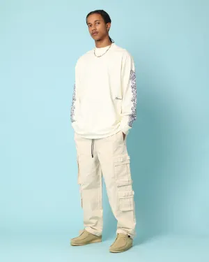 Carré Botanical Oversized Long Sleeve T-Shirt Off White