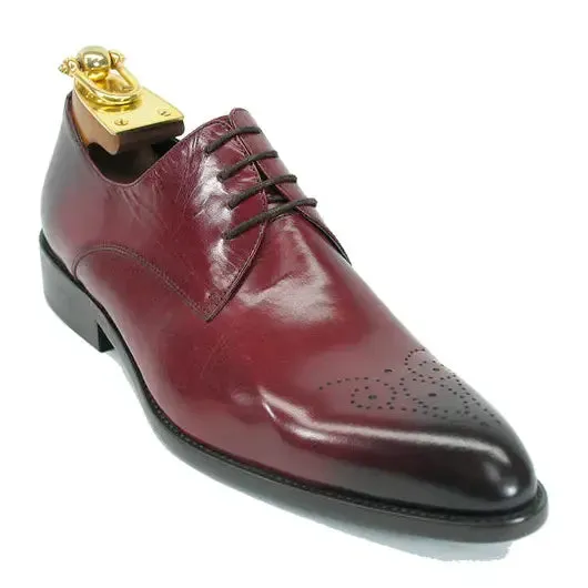 Carrucci Boys Burgundy Lace Up Oxford Leather Dress Shoes