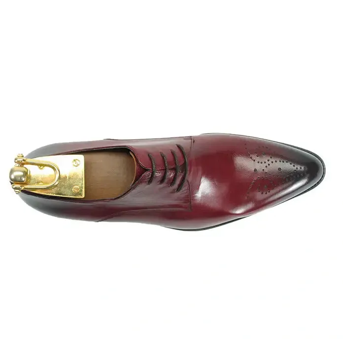 Carrucci Boys Burgundy Lace Up Oxford Leather Dress Shoes