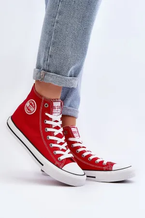 Classic High-Top Red Canvas Sneakers