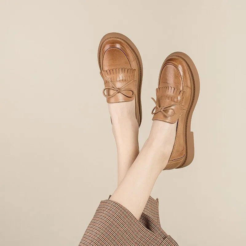 Classic Vintage Slip-on Loafer Shoes for Women