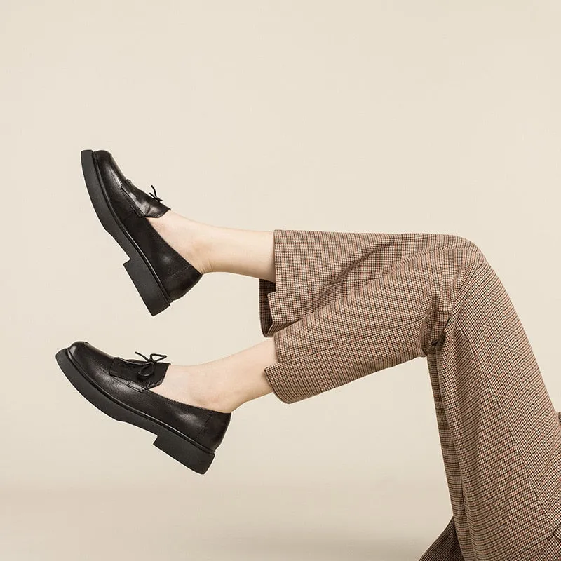 Classic Vintage Slip-on Loafer Shoes for Women