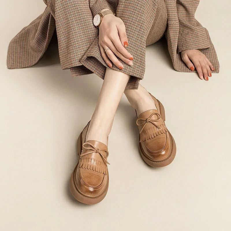Classic Vintage Slip-on Loafer Shoes for Women