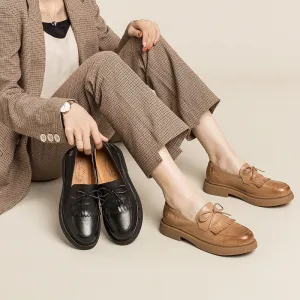 Classic Vintage Slip-on Loafer Shoes for Women