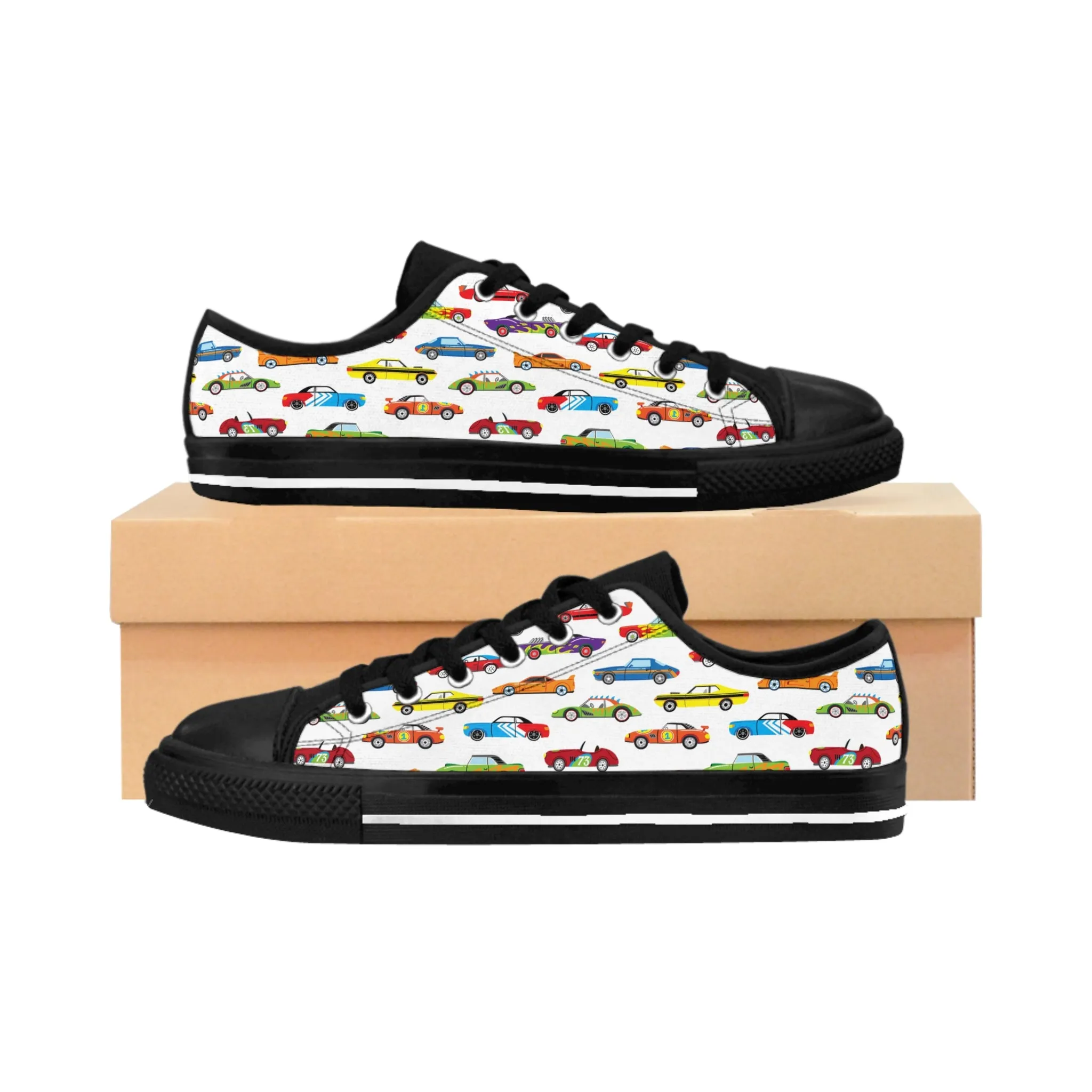 Colorful Race Cars Women's Sneakers