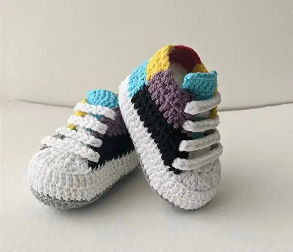 Crochet Baby Sporty Shoes Colorful