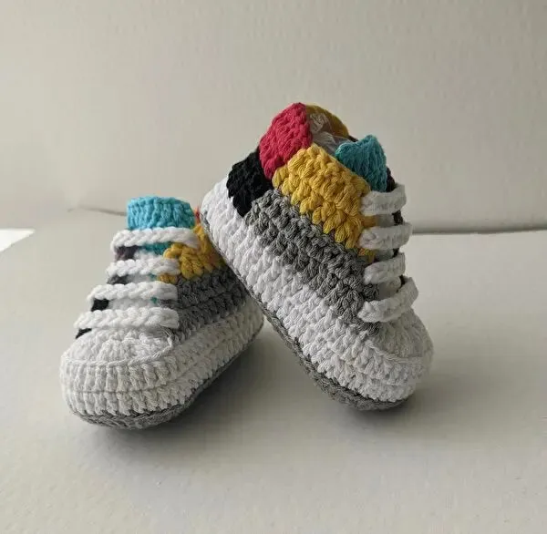 Crochet Baby Sporty Shoes Colorful