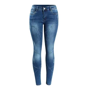 Cross Line Patchwork Low Waist Stretchy Skinny Pants