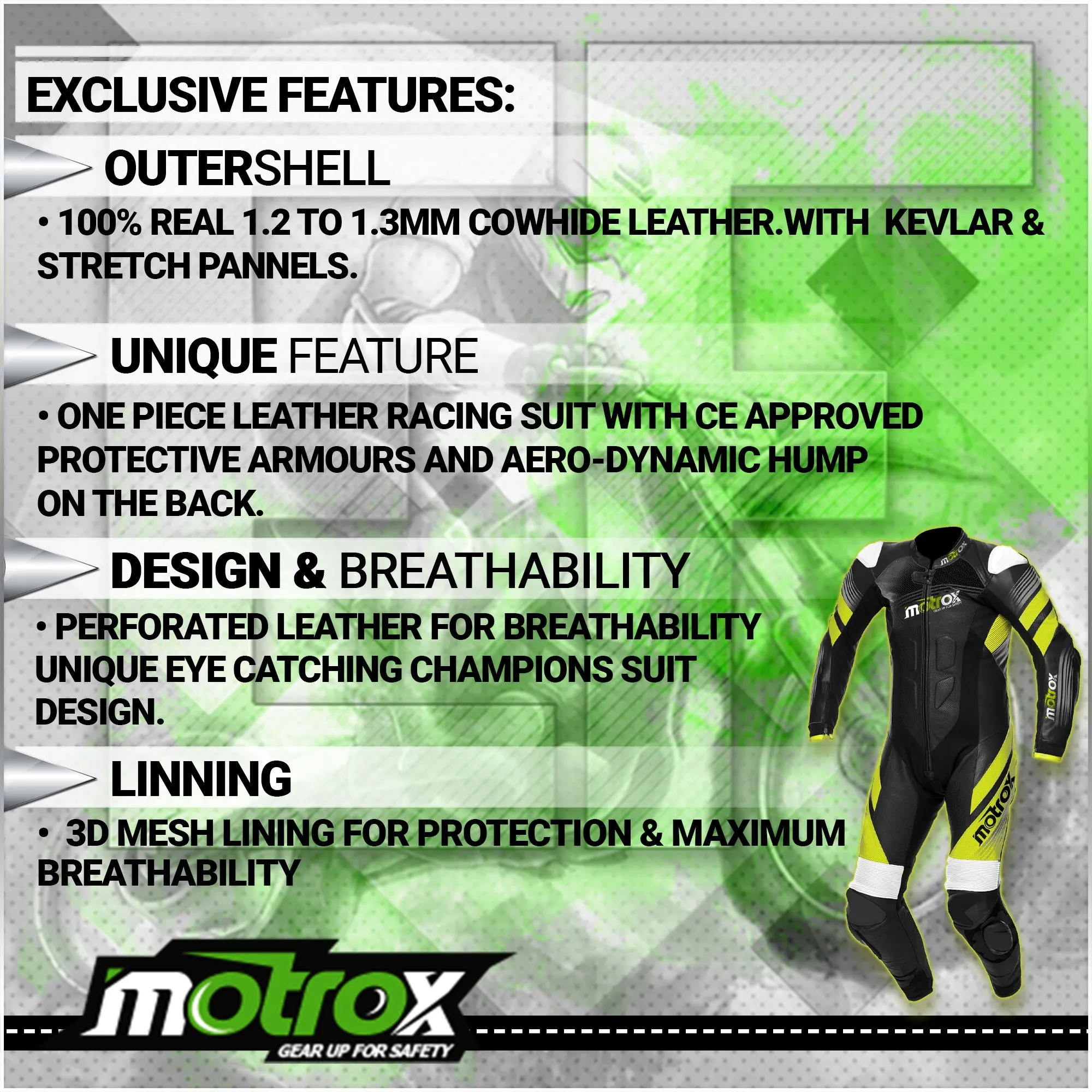 ESTORIL One-piece leather motorcycle suit mens