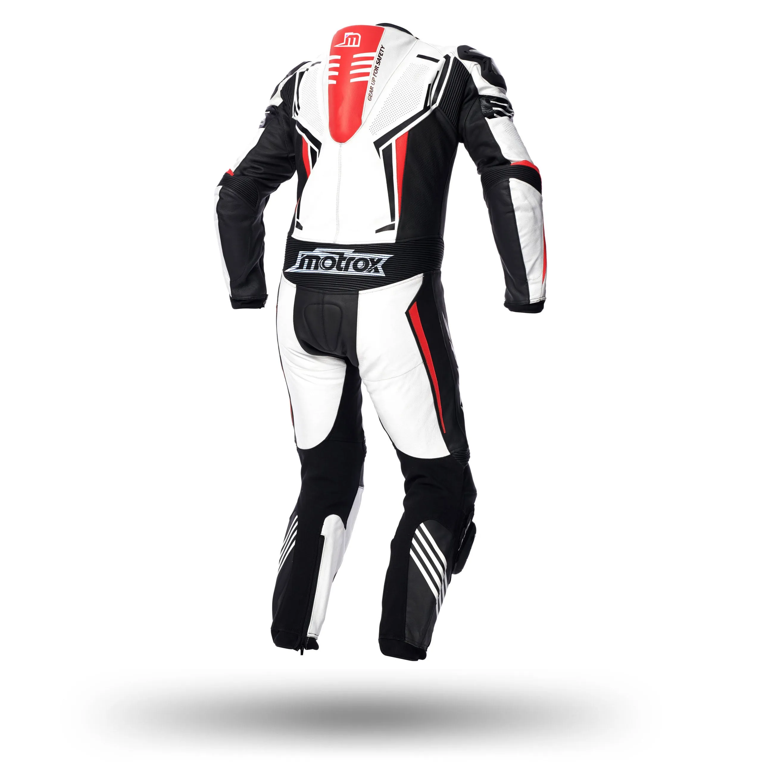 ESTORIL One-Piece motorcycle leather suit Mens White & Black