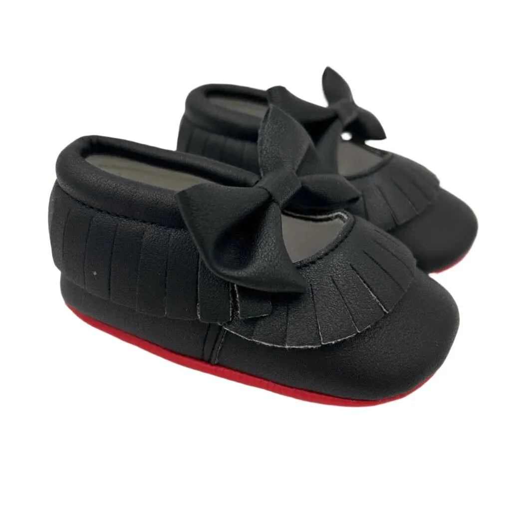 Faux Leather Fringe Shoes
